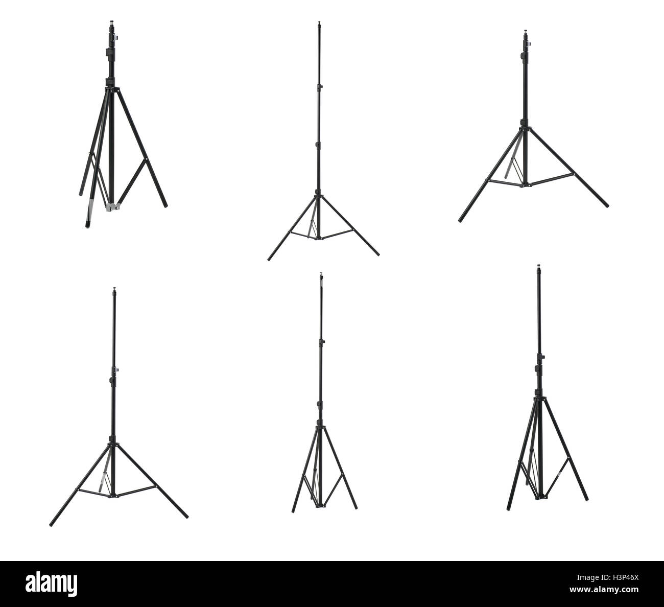 Satz von Studio Flash-stehen über isolierte weißen Hintergrund Stockfoto