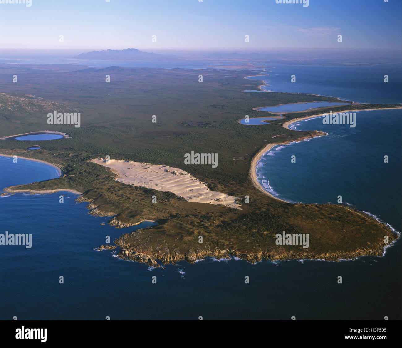 Cape Barren mit Lagunen, die Oasen für Vögel sind, Stockfoto
