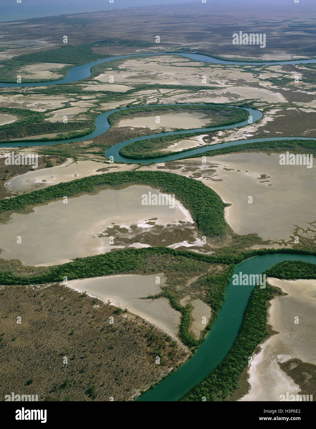 Mäander des Flusses Nassau und Scrutton Fluss, Stockfoto