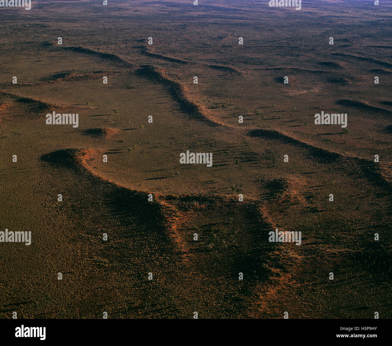 Sanddünen in der Nähe von Uluru Stockfoto