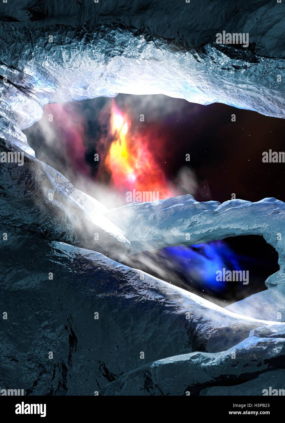 Weiße, rote und blaue abstrakte Darstellung. Stockfoto