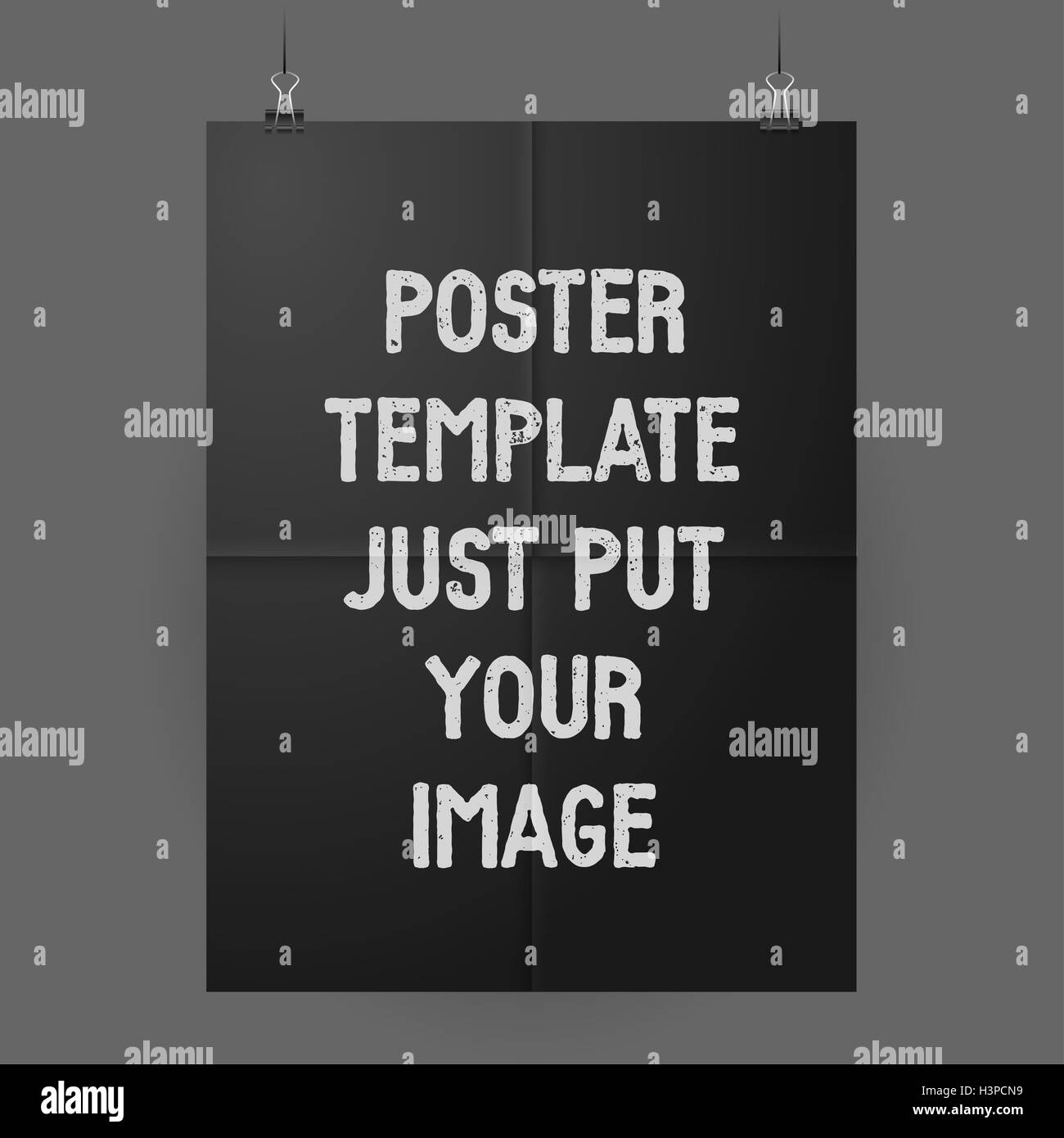 Plakat Templatet bearbeitbare gehängt mit Bindemitteln Stockfoto