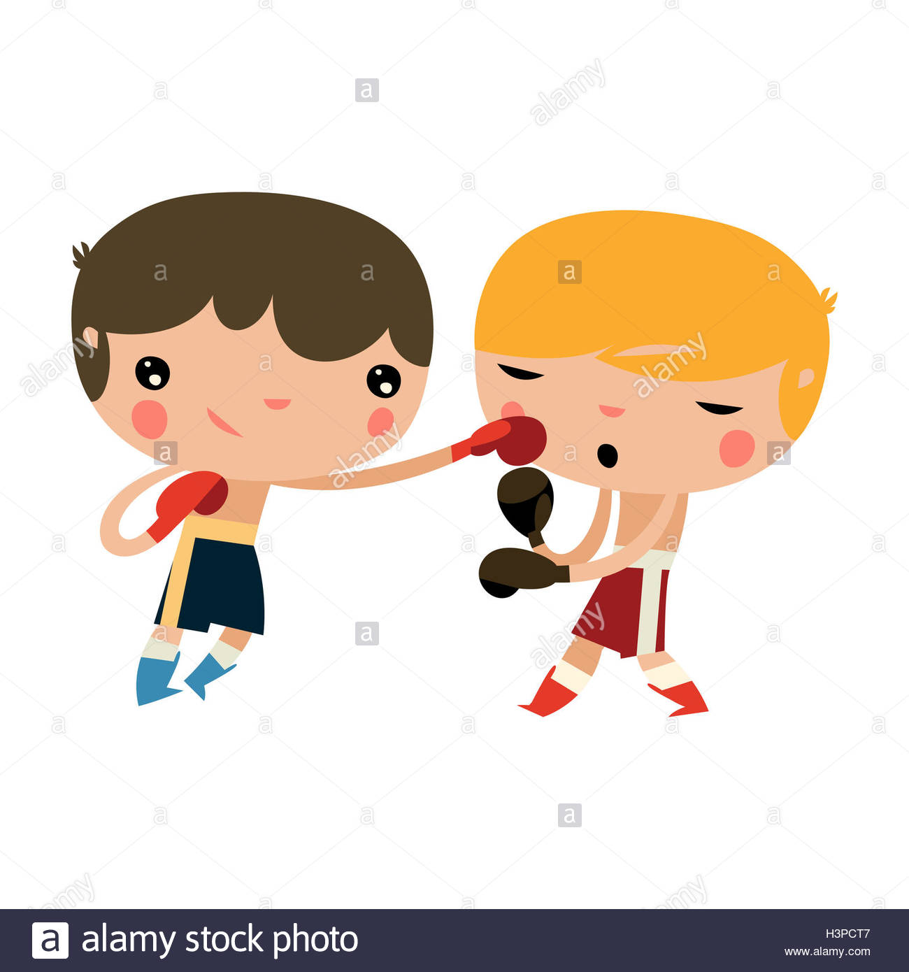 Niedliche Boxen Kinder Kinder Kampfen Boxen Boys Stockfotografie Alamy