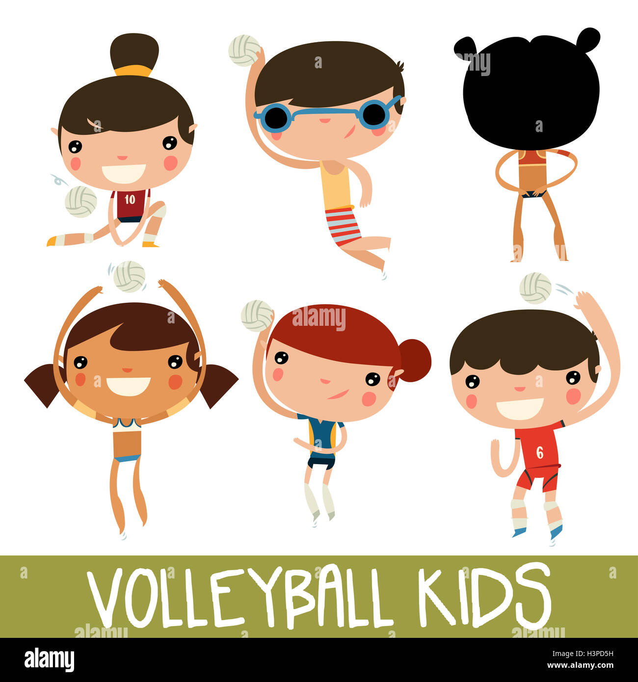 Cartoon beach volleyball player woman Fotos und Bildmaterial in hoher