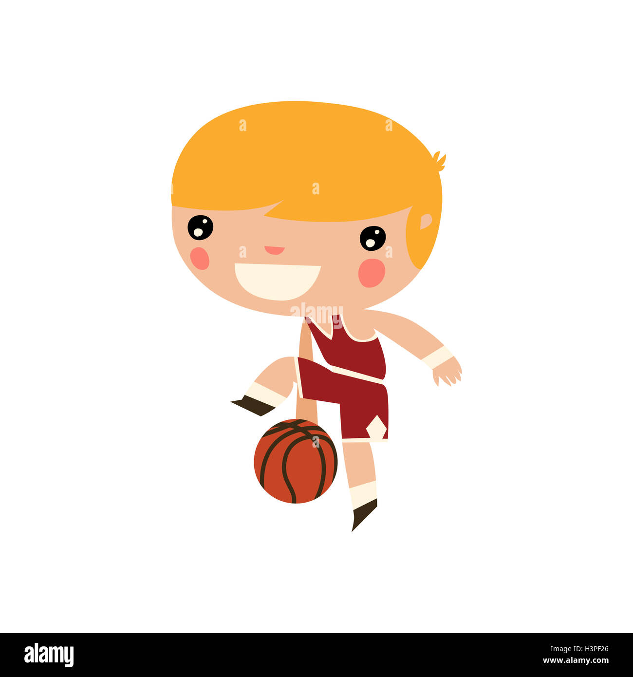 Basketbal Spieler junge. gelbe Haare amerikanischen Sport Teamplayer. Stockfoto