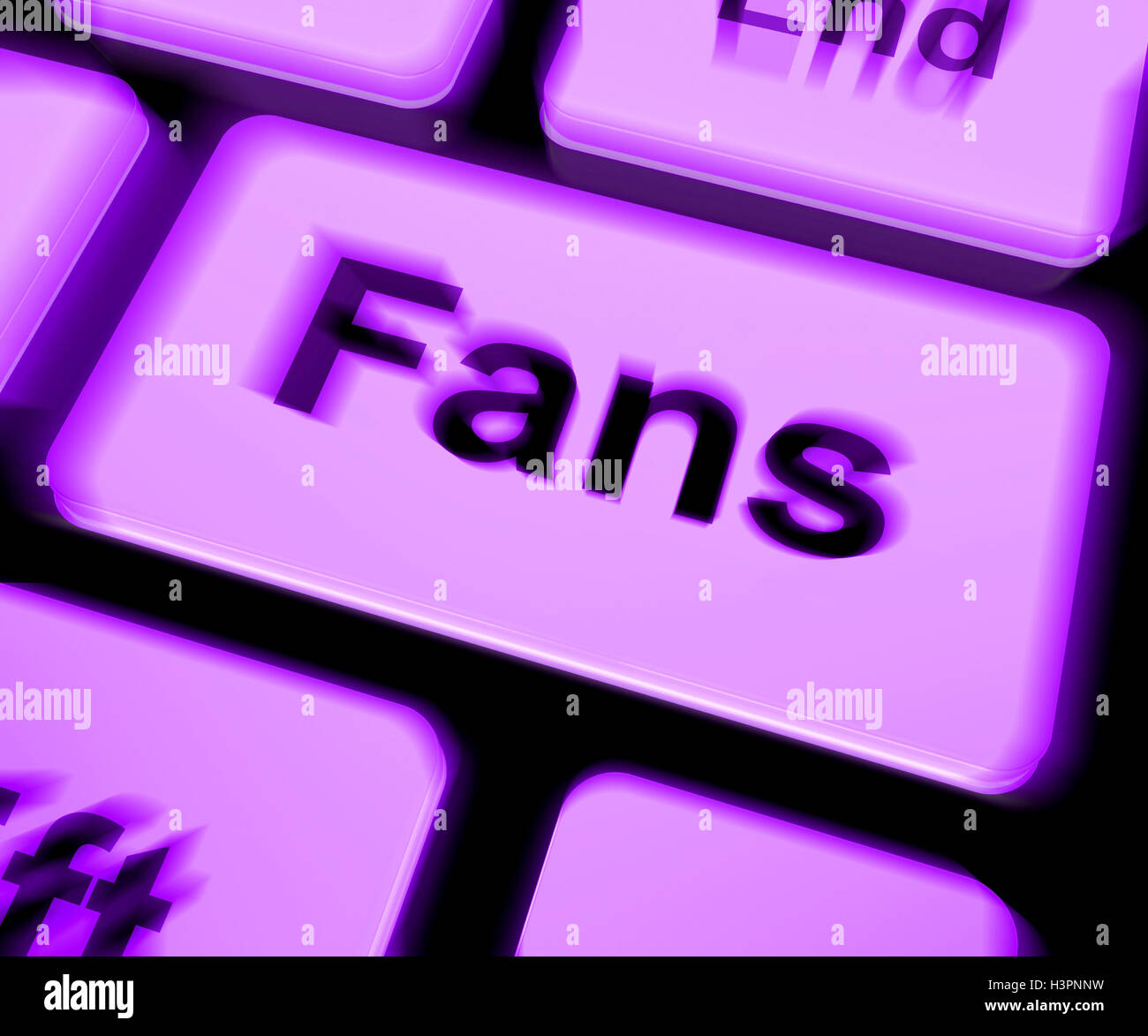 Ventilatoren-Tastatur zeigt, Anhänger oder Internet-Fan Stockfoto