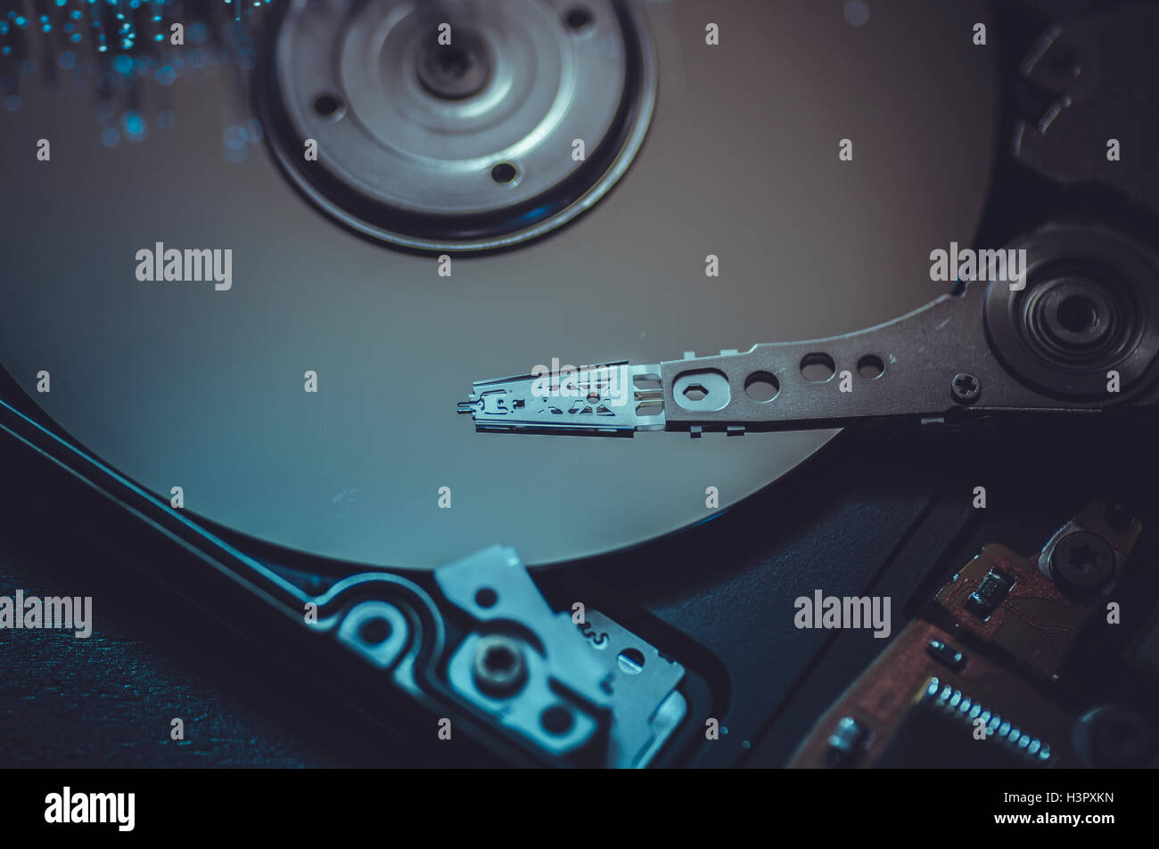 Lagerung, Platte von Chips mit Fiber optic Lichter Stockfoto