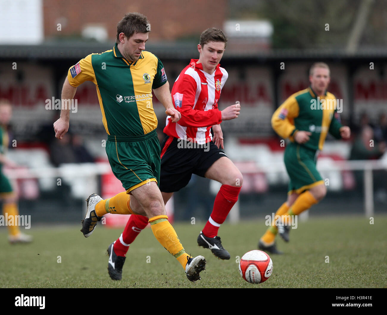 Ben Andrew aus Horsham in Aktion - AFC unterstützt Vs Horsham - Ryman League Premier Division Fußball im Stadion - 13.03.10 Stockfoto