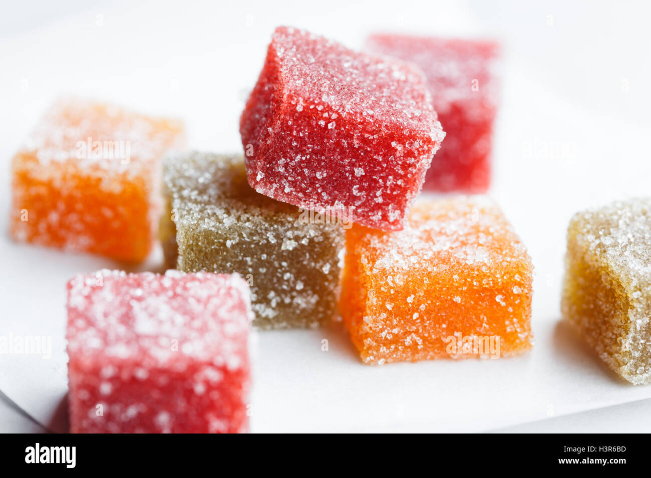 Fruchtgummi-Bonbon-Würfel Stockfoto