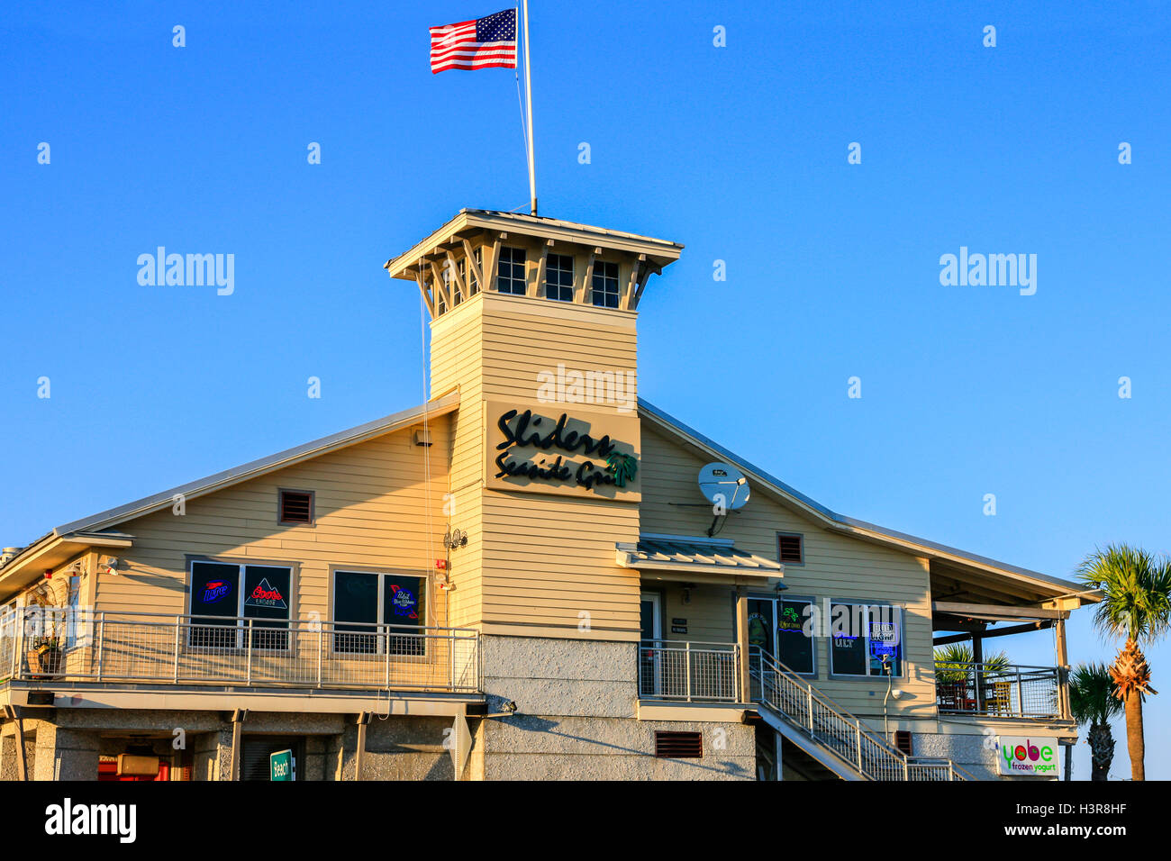 Schieberegler Strandrestaurant auf Fernandina Beach, Amelia Island, FL Stockfoto