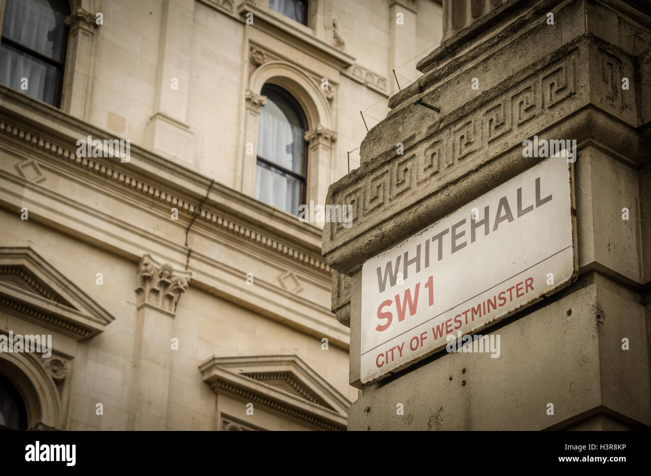 Whitehall SW1 Straßenschild. Stockfoto