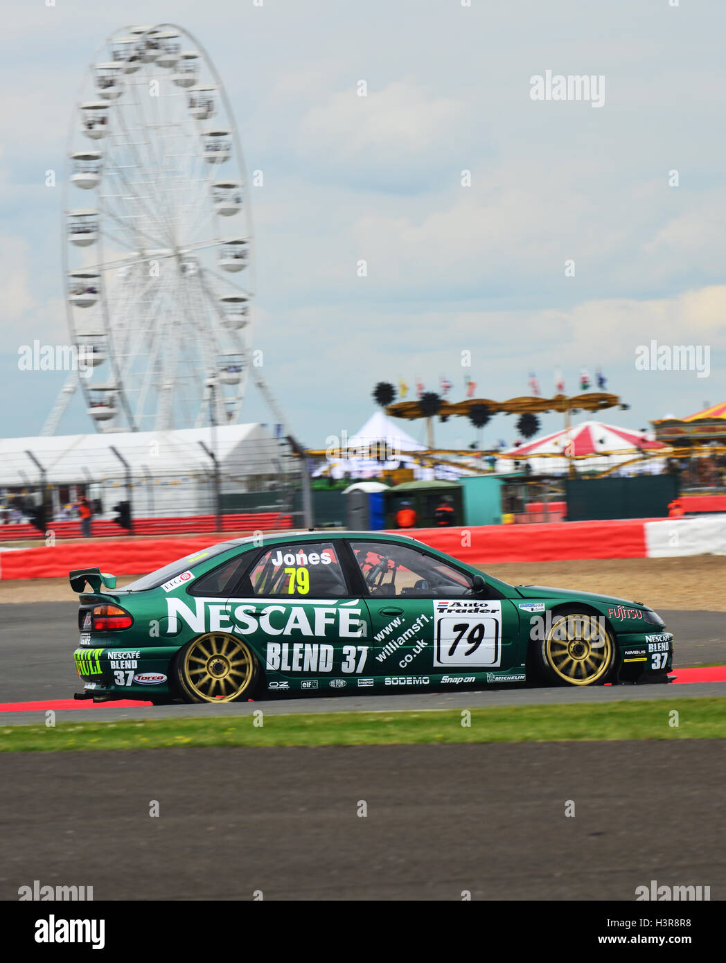 Mark Jones, Renault Laguna, Super Tourenwagen Auto Trophy, Silverstone Classic 2016, 60er Jahre, Chris McEvoy, Cjm-Fotografie, klassi Stockfoto