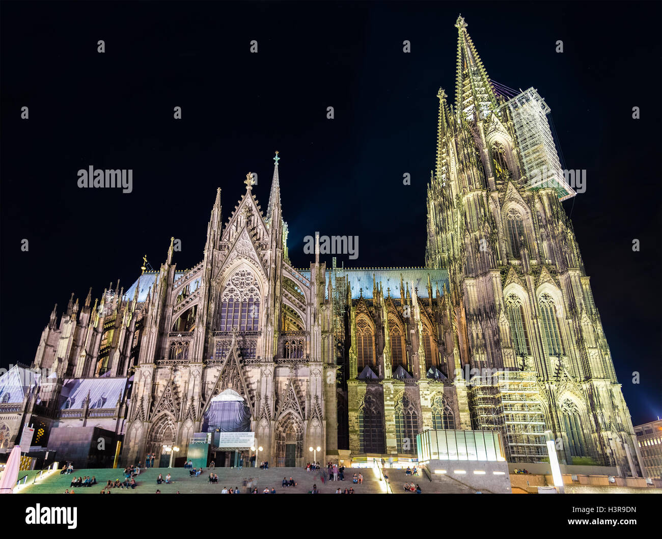 Nachtansicht des Kölner Dom - Deutschland, Nordrhein-Westfalen Stockfoto