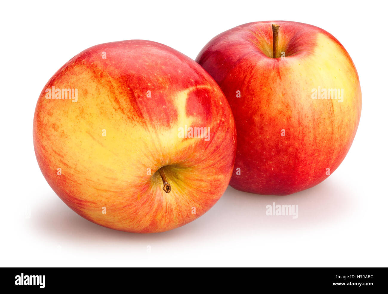Äpfel-Gruppe isoliert Stockfoto