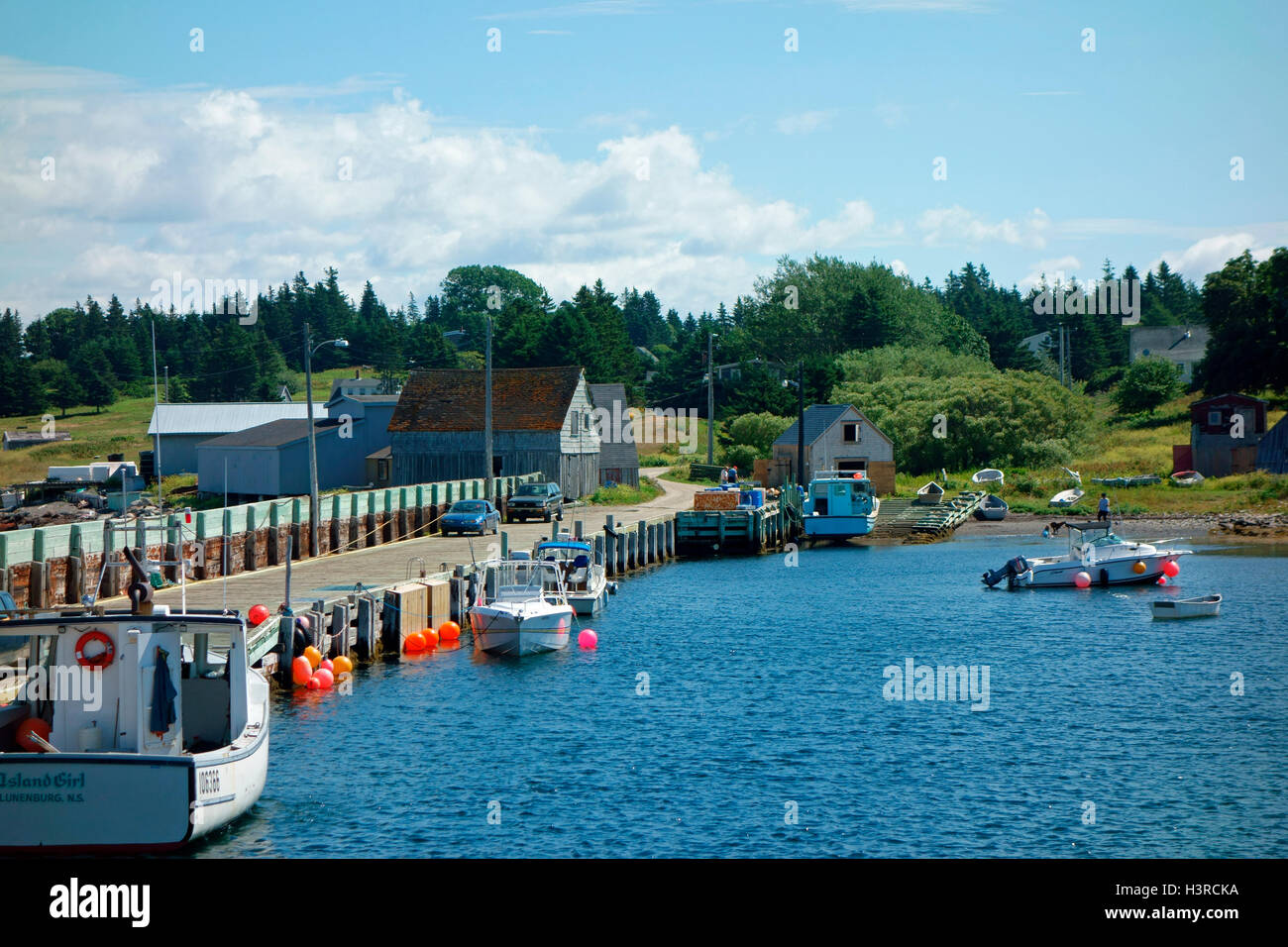 Wharf am Little Tancook Insel, Neuschottland, Kanada Stockfoto