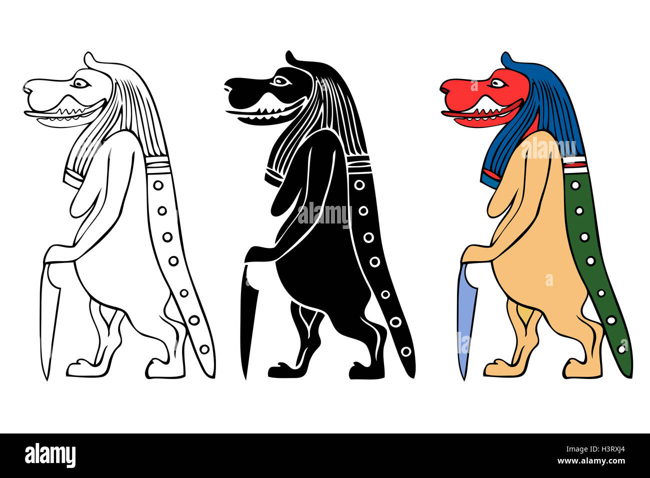 Taweret – Fabelwesen des alten Ägypten - Göttin der Fruchtbarkeit und Geburt Stockfoto