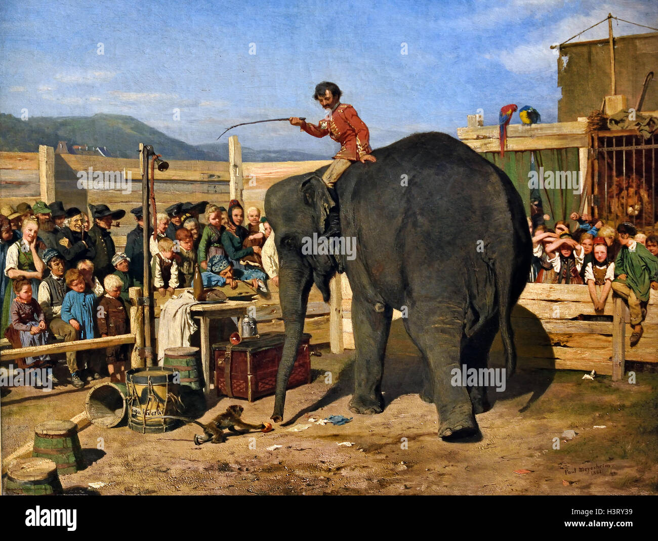 Zeltschau 1861 Paul Friedrich Meyersheim 1842-1915 Deutschland (Elefantenzirkus) Stockfoto