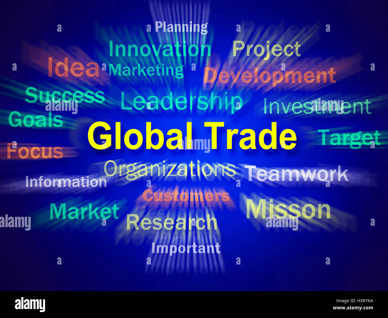 Welthandel Brainstorm Displays Planung für internationale Comm Stockfoto