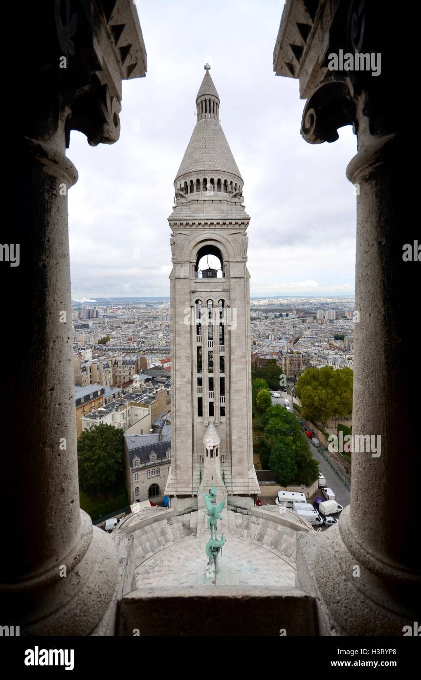 Mit Blick auf Paris vom Sacre Coeur Stockfoto