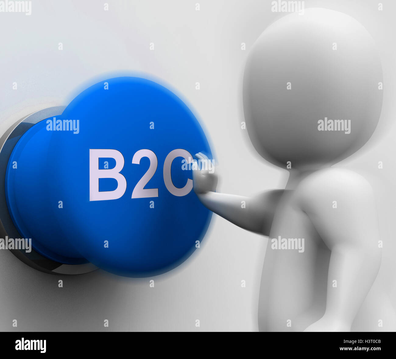 B2C gedrückt zeigt Business-To-Consumer und Verkauf Stockfoto