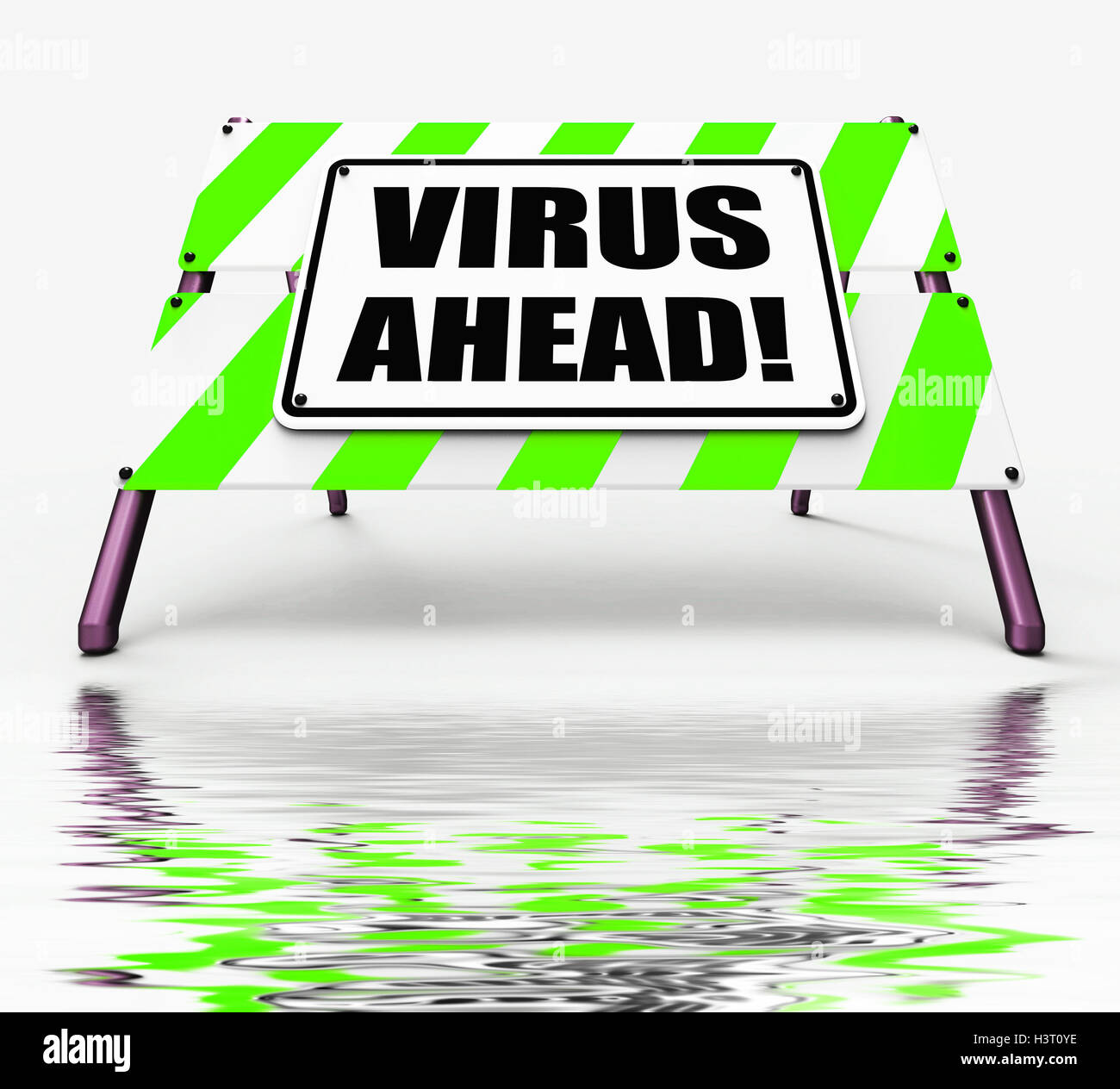 Virus voraus zeigt Viren und zukünftige böswillige Beschädigung Stockfoto