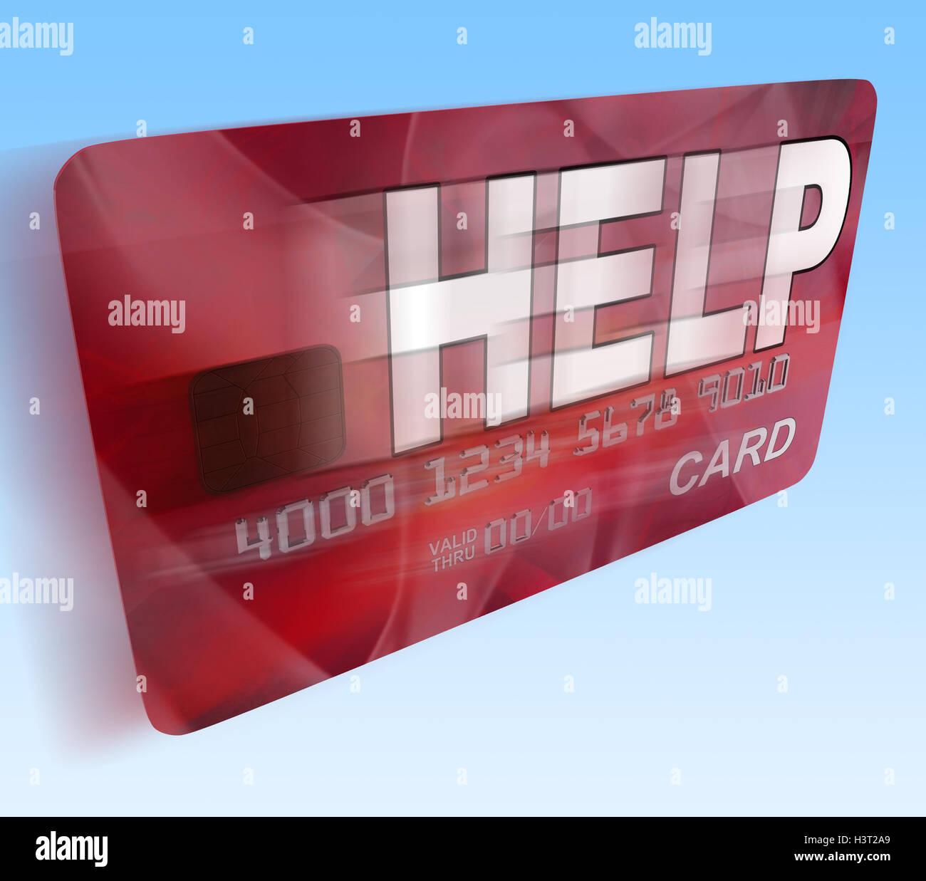 Hilfe Bankkarte fliegen Mittel geben finanzielle Unterstützung und Hilfe Stockfoto