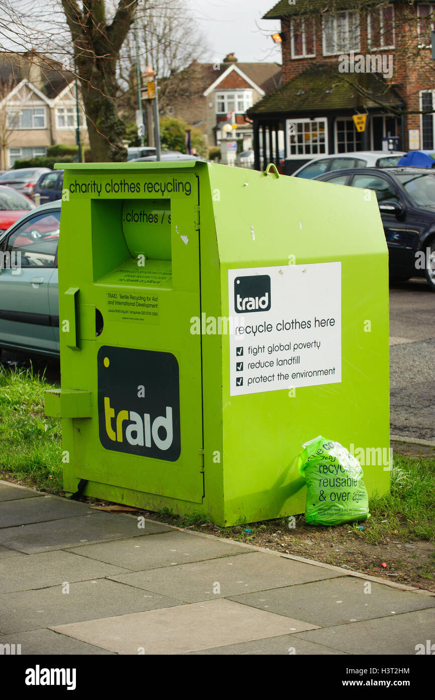 Kleidung, die recycling-bank Stockfoto