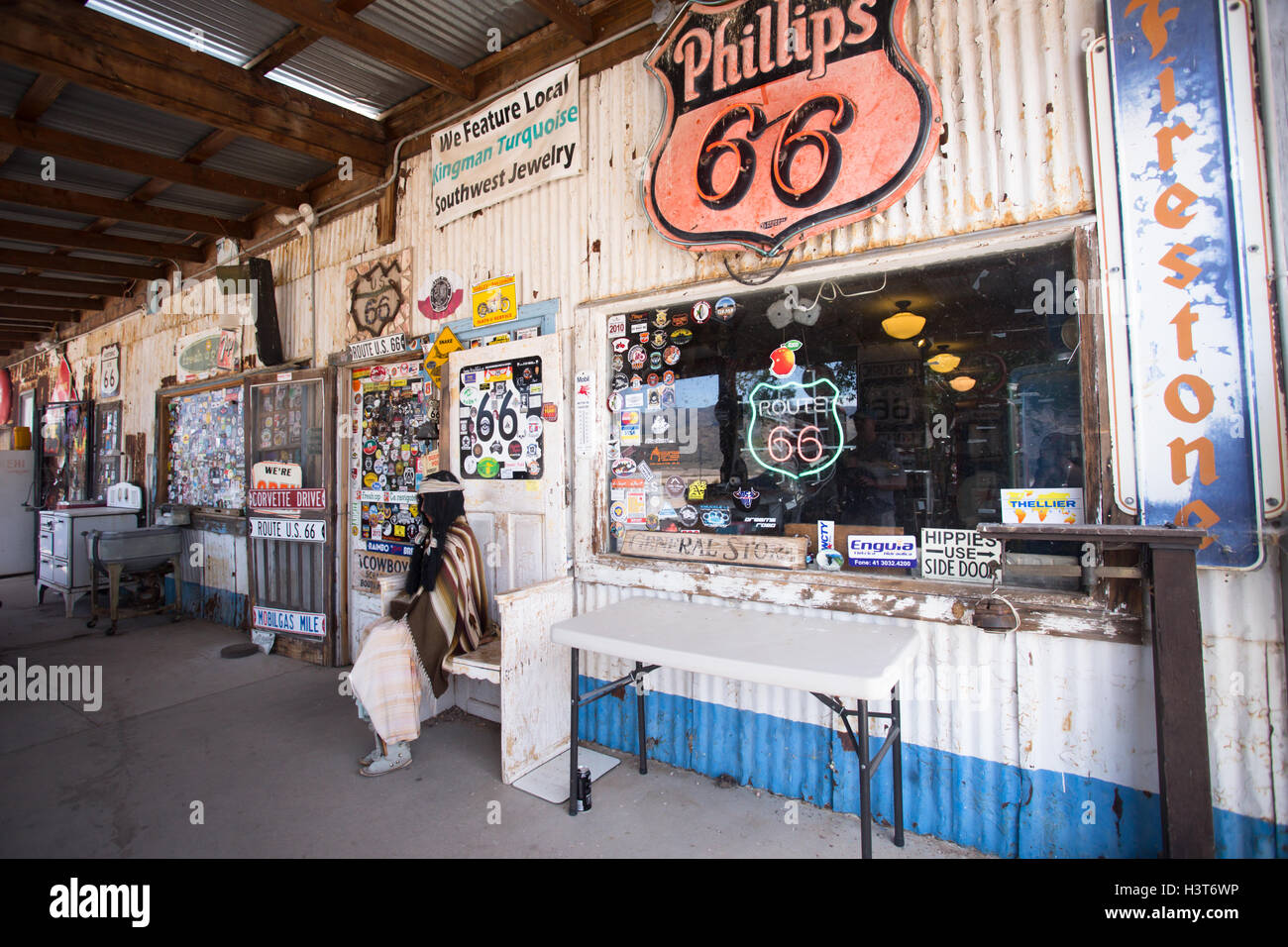 Am Straßenrand laden entlang der historischen Route 66 in Hackberry Arizona USA Stockfoto