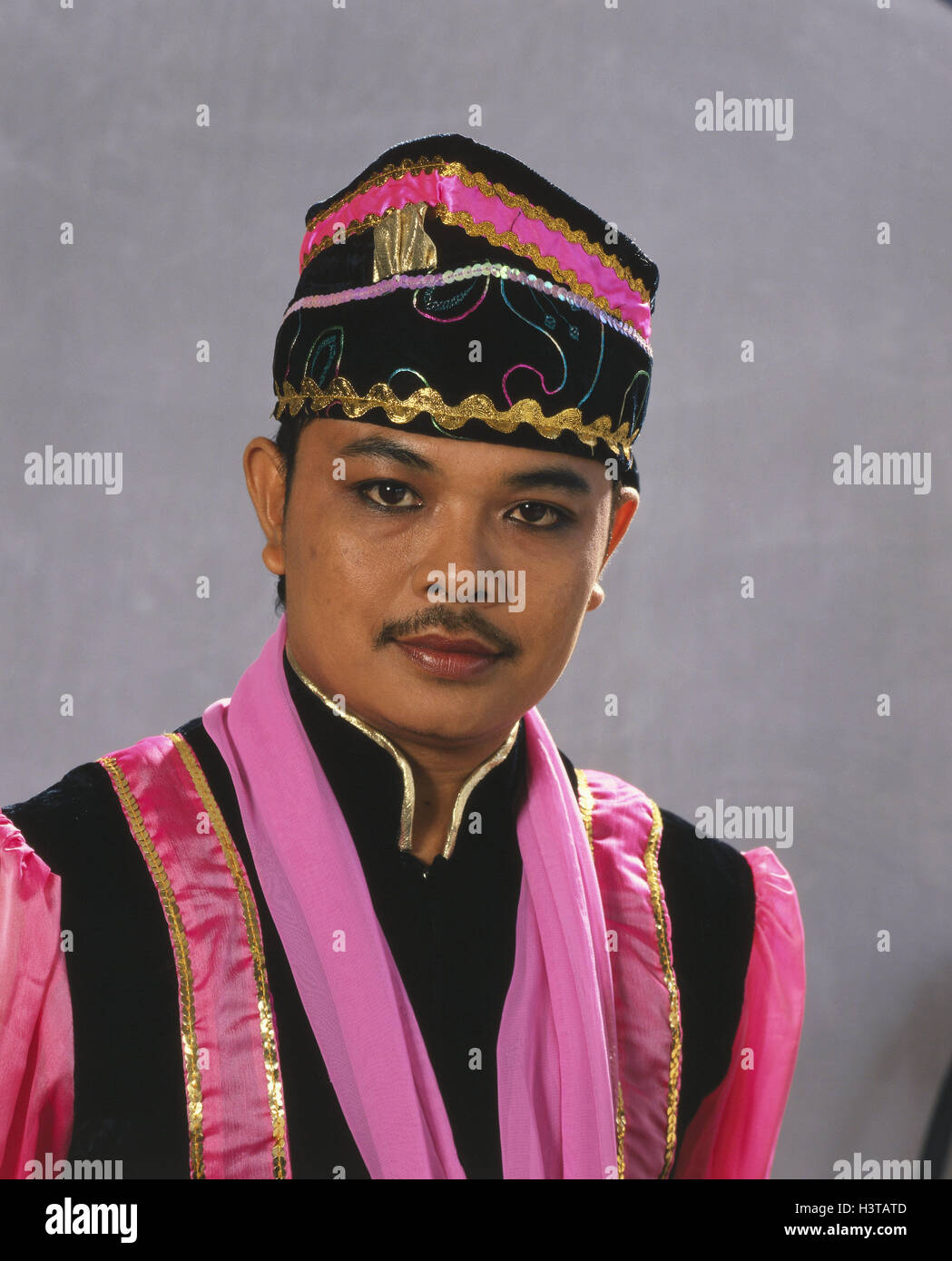 Indonesien, Mann, Walze zu kompensieren, Stockfoto