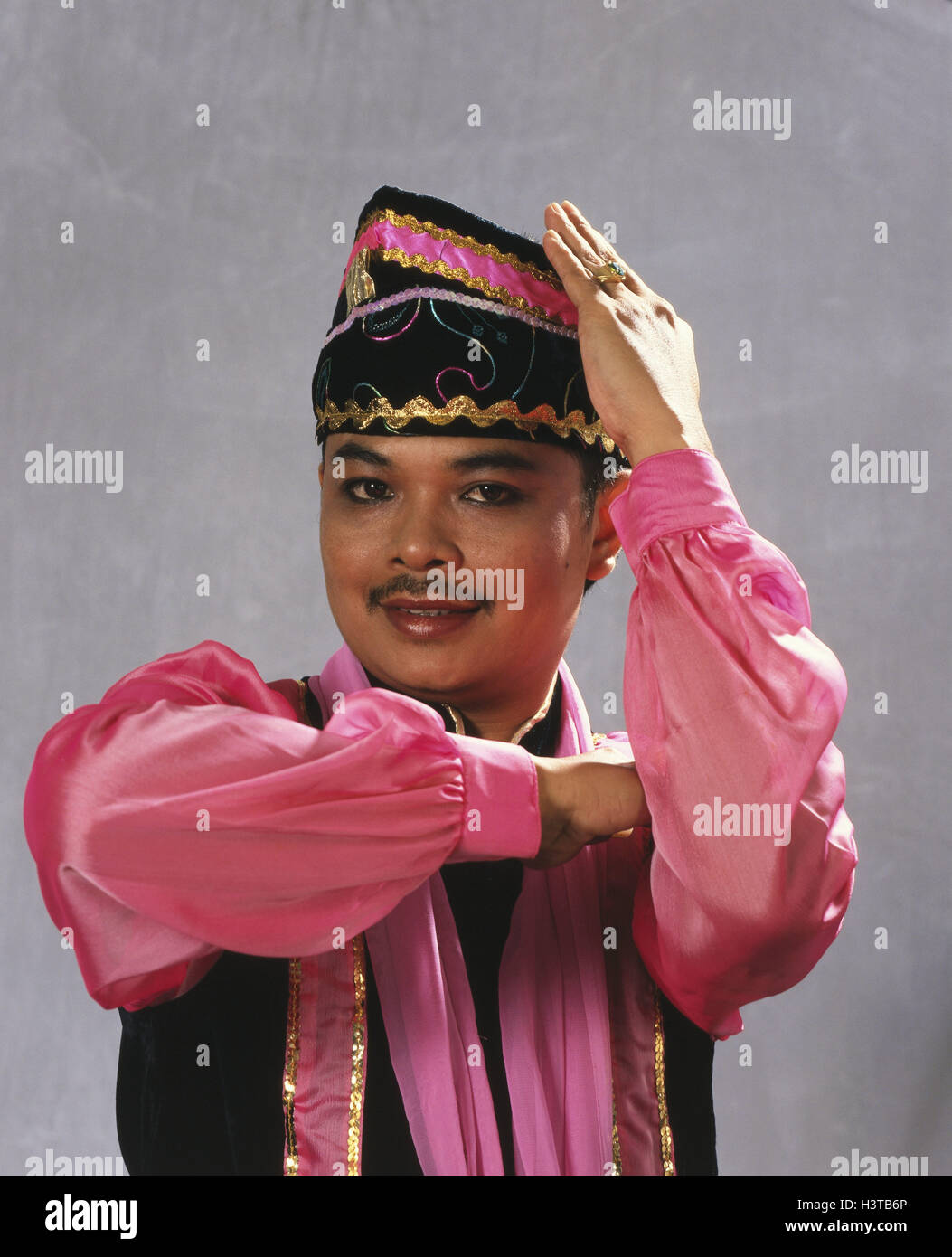 Indonesien, Mann, Walze, in der Nähe zu kompensieren Stockfoto