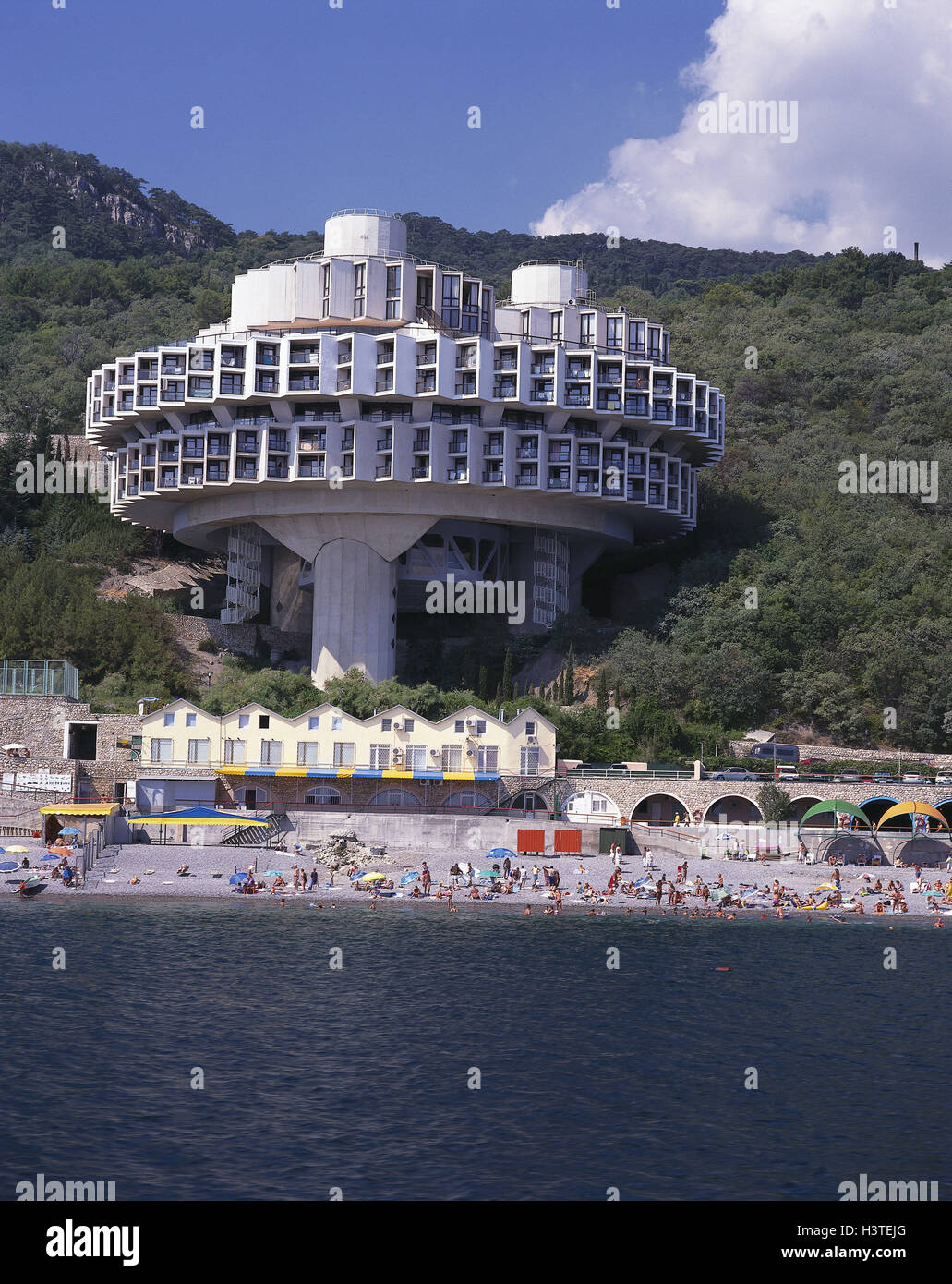 Die Halbinsel Krim, Ukraine Jalta, Hotel, Strand, Badende, Europa