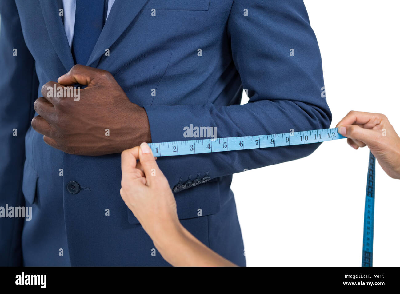 Innenfeldes von Frau Kaufmann Ärmel messen Stockfoto