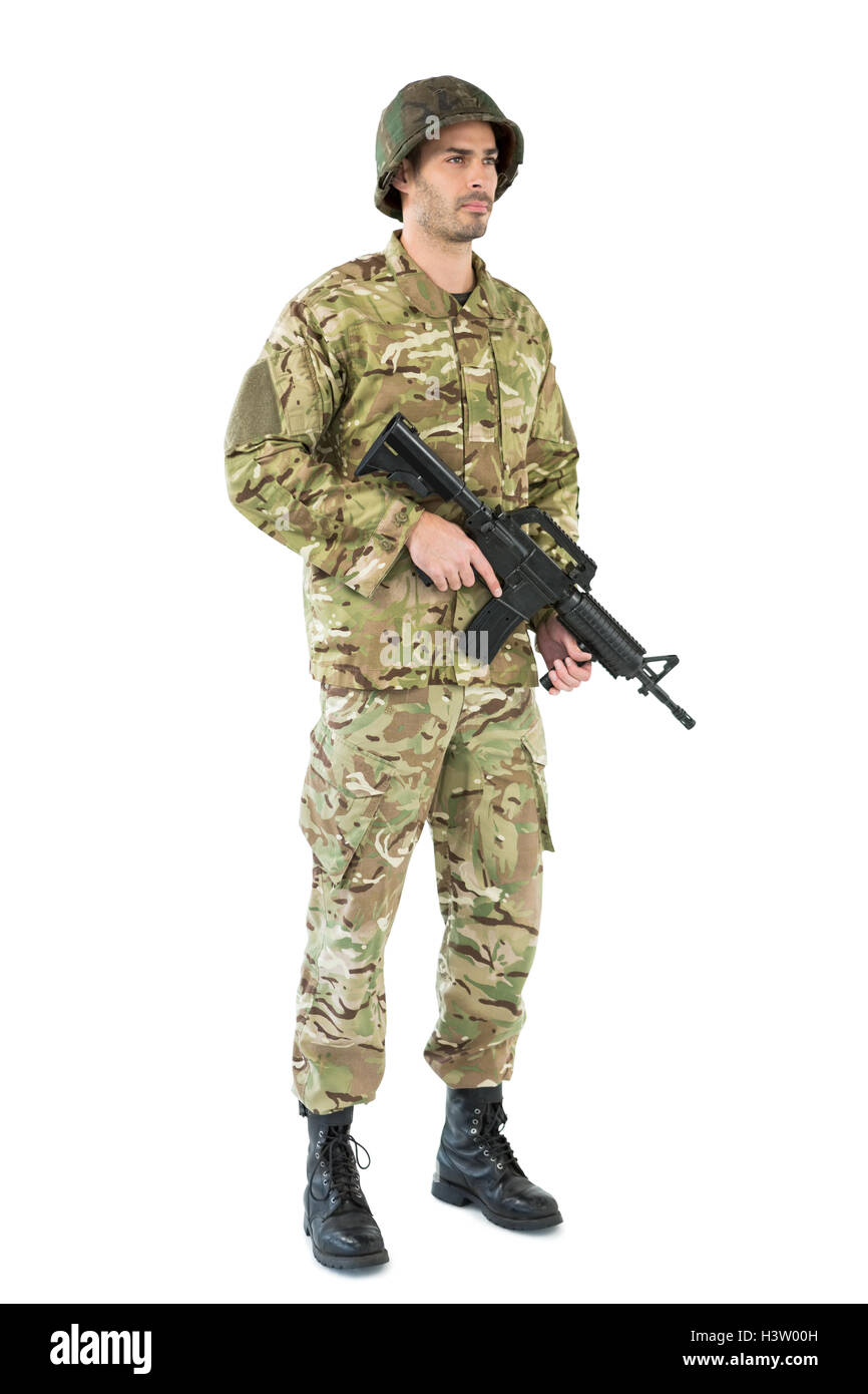 Soldat mit einem Gewehr Stockfoto