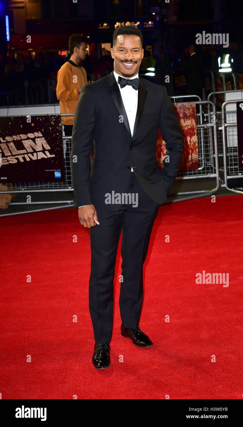 Nate Parker besucht das 60. BFI London Film Festival-Screening von der Geburt einer Nation im Odeon am Leicester Square, London. Stockfoto