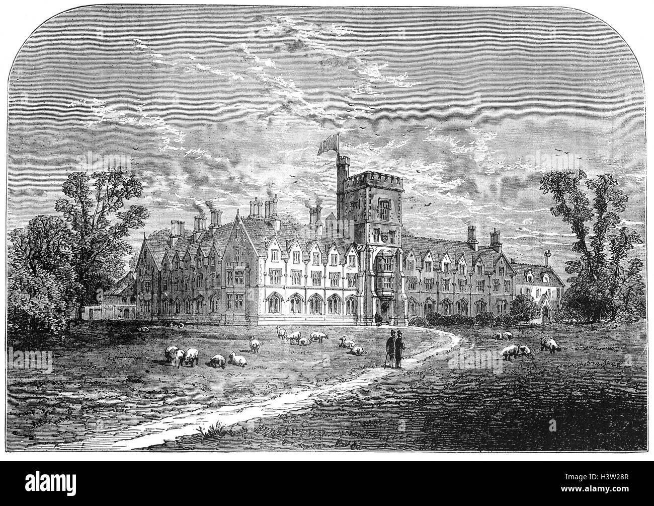 Der Royal Agricultural University oder RAU (vorher bekannt als der Royal Agricultural College oder RAC) befindet sich in Cirencester, Gloucestershire, UK. Im Jahre 1845 gegründet, war es die erste Landwirtschaftsschule in der englischsprachigen Welt. Stockfoto