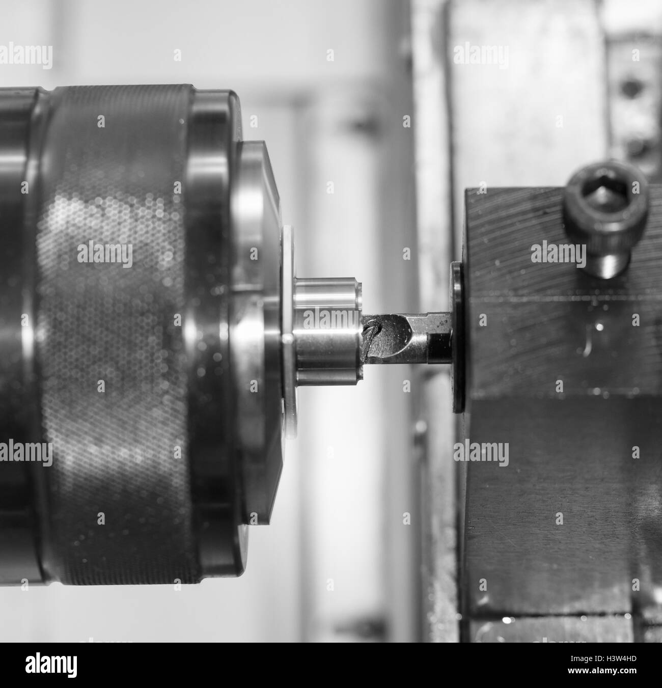 Merkmal der CNC-Werkzeugmaschine Schneideteile Stockfoto