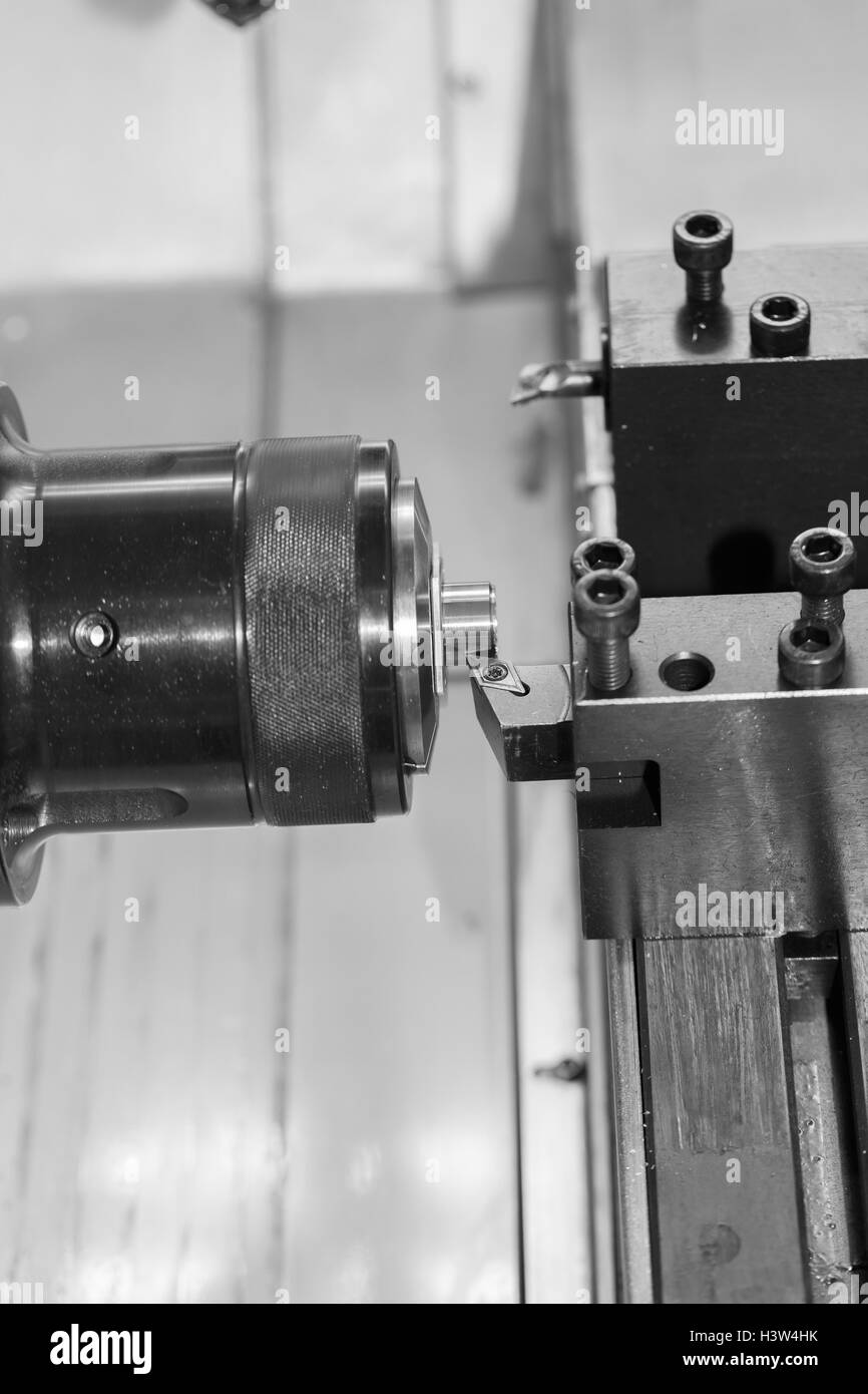 Merkmal der CNC-Werkzeugmaschine Schneideteile Stockfoto