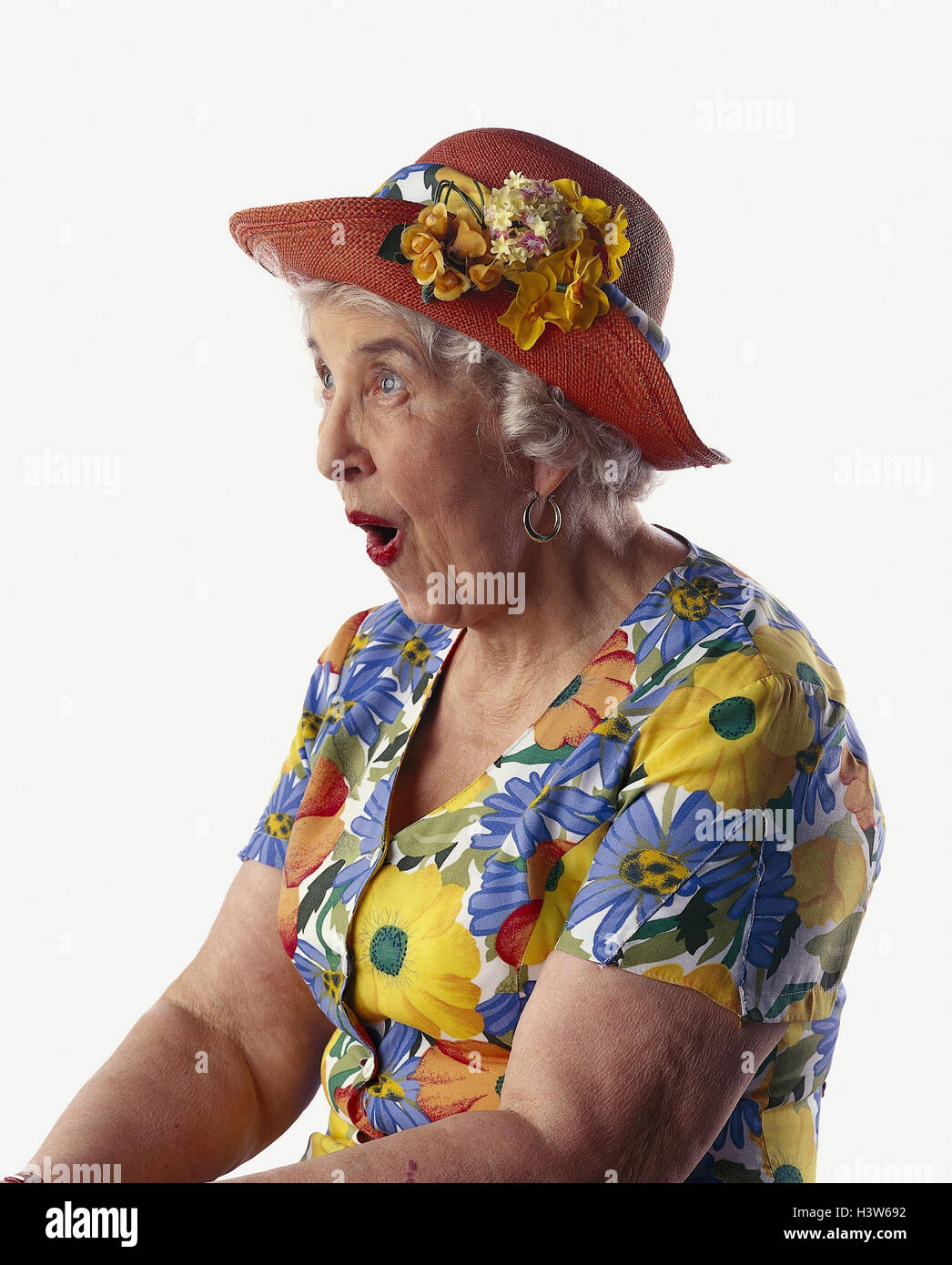 Senior, Pflege, Mimik, Überraschungen, halbe Porträt, mb 141 A7 Stockfoto