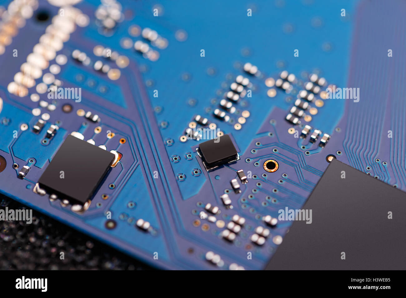 Mikrochip auf Motherboard, Informatik integriert Stockfoto