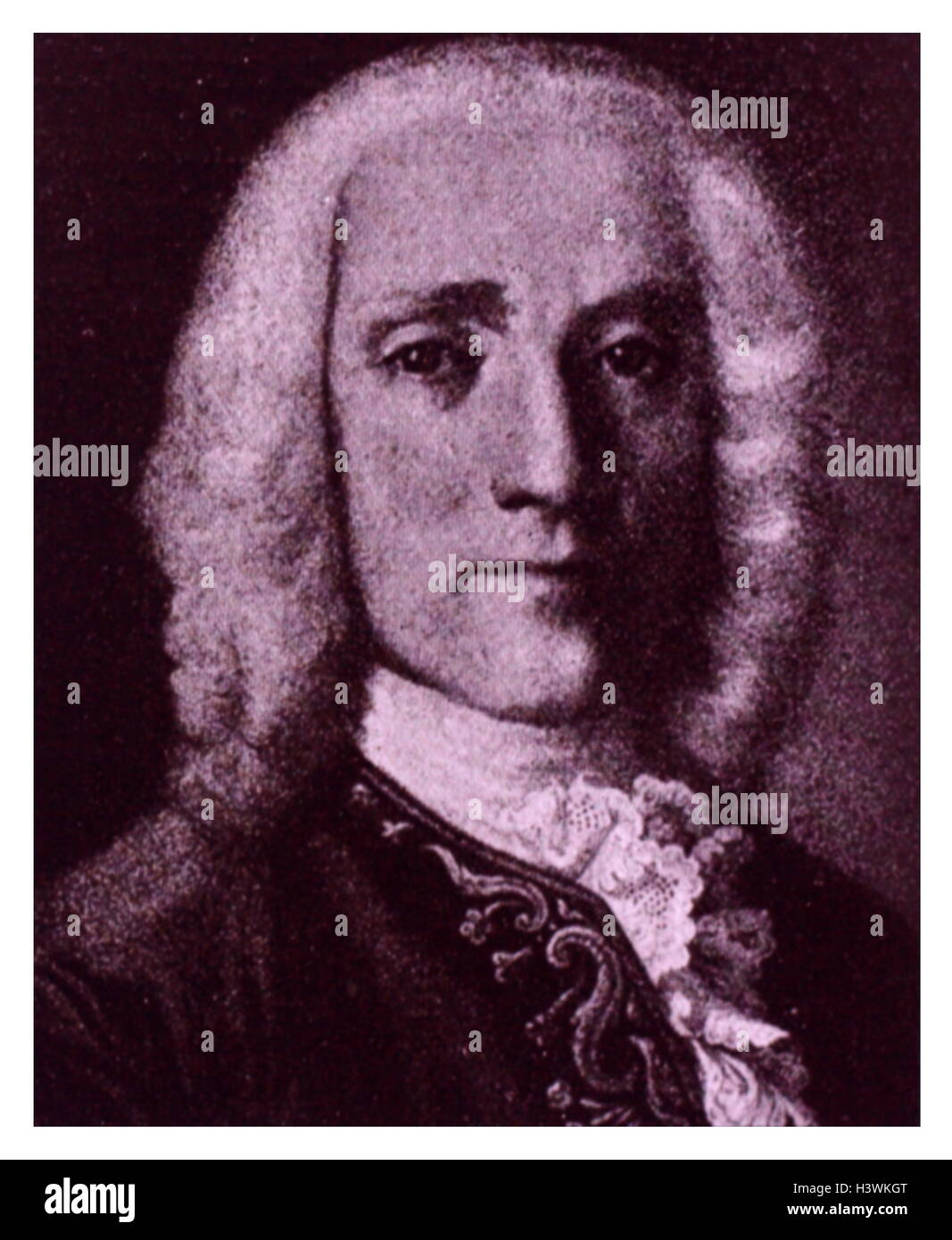 Porträt von Domenico Scarlatti (1685-1757) eines italienischen Barock-Komponisten. Vom 18. Jahrhundert Stockfoto