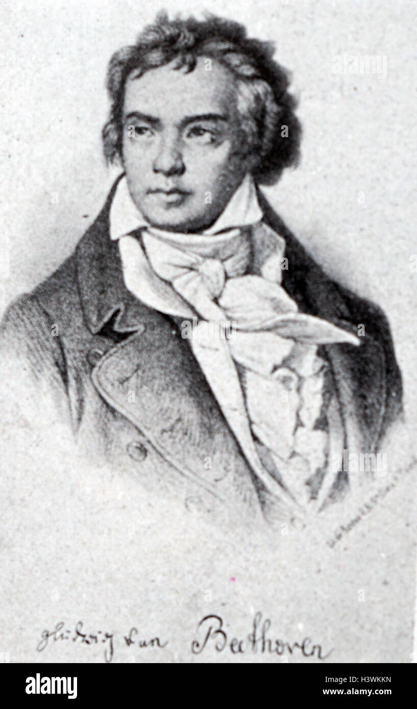 Porträt von Ludwig van Beethoven (1770-1827), ein deutscher Komponist. Vom 19. Jahrhundert Stockfoto