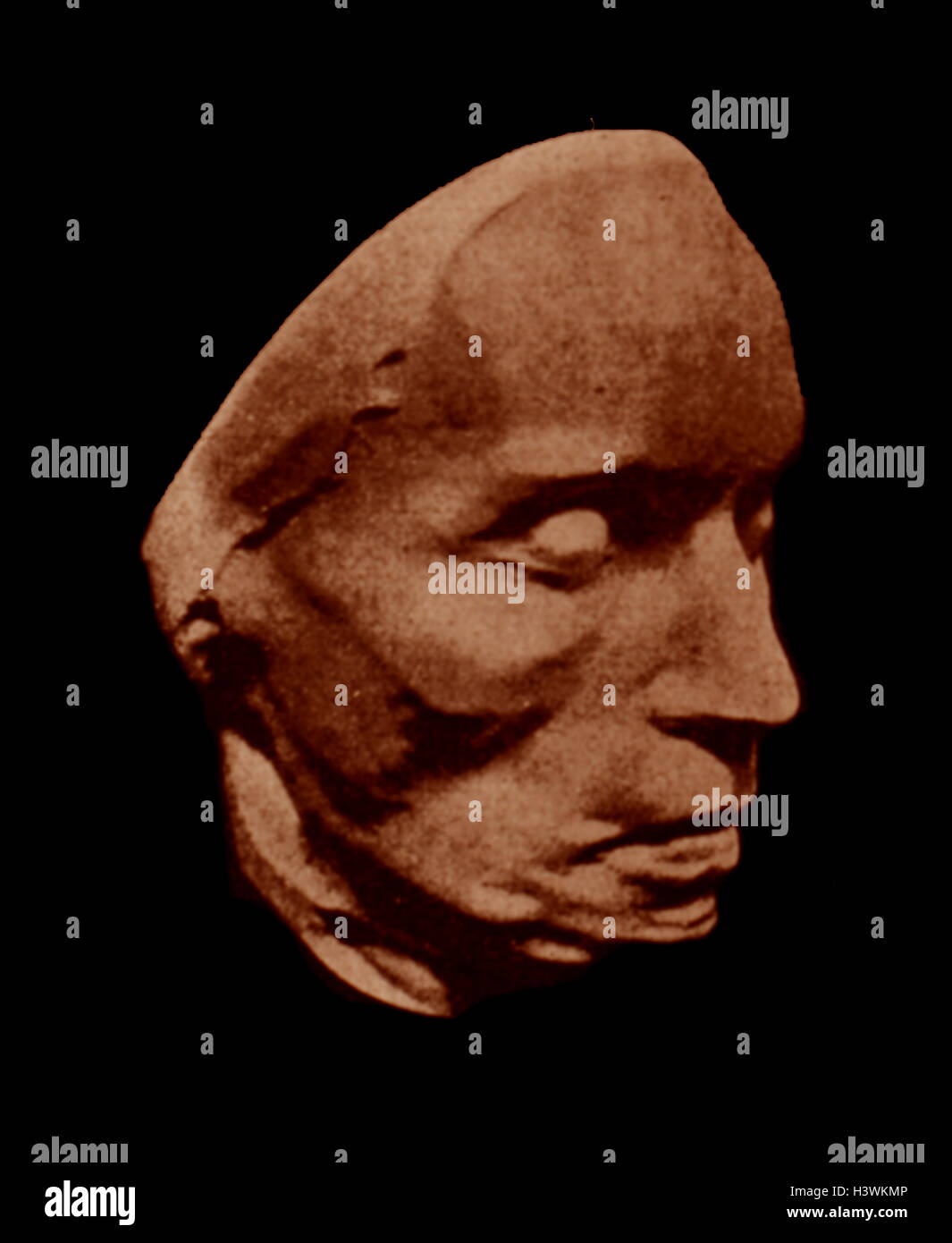 Maske von Ludwig van Beethoven (1770-1827), ein deutscher Komponist. Vom 19. Jahrhundert Stockfoto