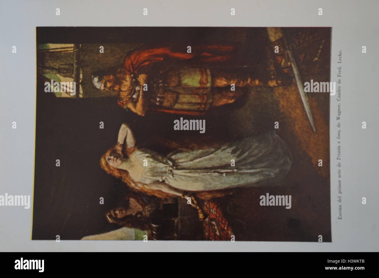 Gemälde der Darstellung einer Szene aus der Oper Tristan und Isolde von Richard Wagner (1813) Ein deutscher Komponist, Regisseur, Polemiker, und Dirigent. Vom 19. Jahrhundert Stockfoto Gemälde der Darstellung einer Szene aus der Oper Tristan und Isolde von Richard Wagner (1813) Ein deutscher Komponist, Regisseur, Polemiker, und Dirigent. Vom 19. Jahrhundert Stockfoto
