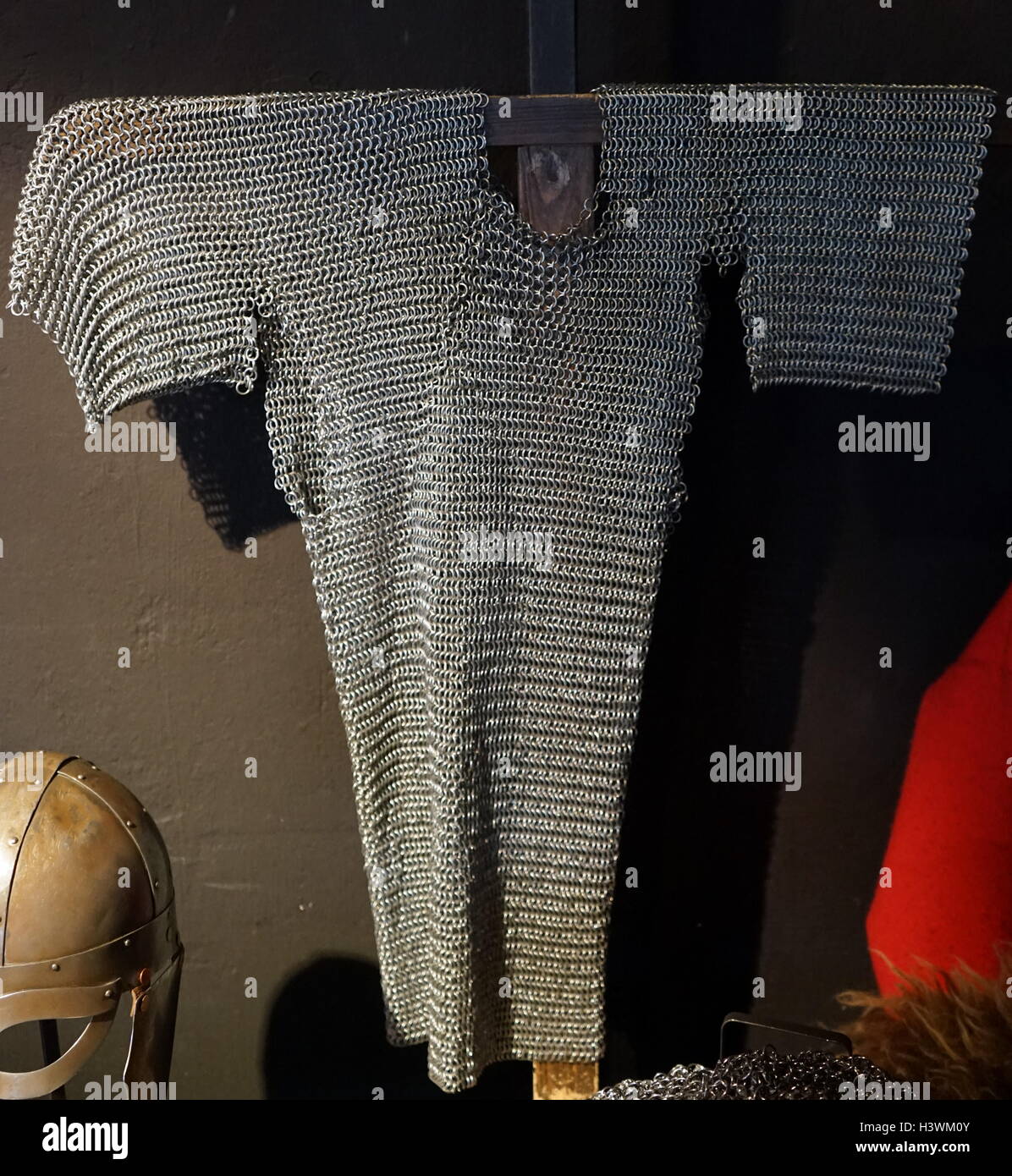 Nachbau des Viking 8. Jahrhundert Kettenhemd Rüstung Weste. Aus Island Stockfoto