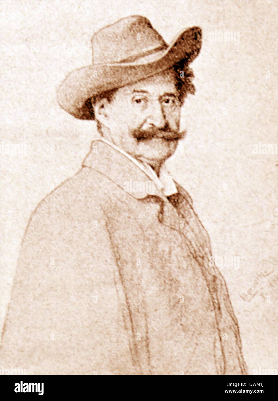 Porträt von Johann Strauss II (1825 – 1899), ein österreichischer Komponist von Unterhaltungsmusik. Vom 19. Jahrhundert Stockfoto