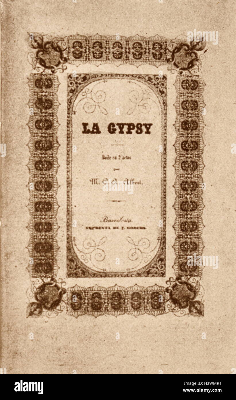 Plakat für "La Zigeuner" zeigt am Gran Teatre del Liceu, ein Opernhaus in Spanien. Vom 19. Jahrhundert Stockfoto