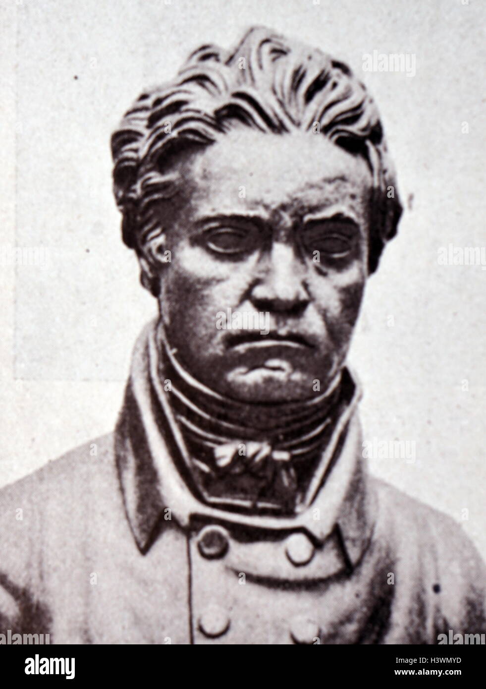 Büste von Ludwig van Beethoven (1770-1827), ein deutscher Komponist. Vom 19. Jahrhundert Stockfoto