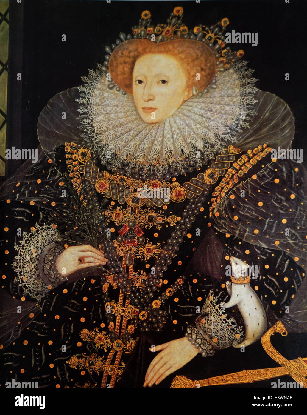 Porträt von Königin Elisabeth i. von England (1533-1603) Königin von England. Datiert aus dem 16. Jahrhundert Stockfoto