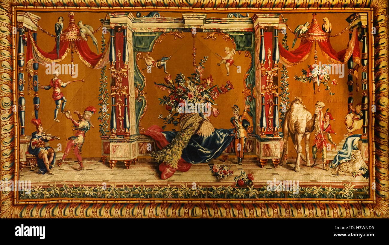 dekorative Tapisserie aus dem 18. Jahrhundert von Beauvais Stockfoto