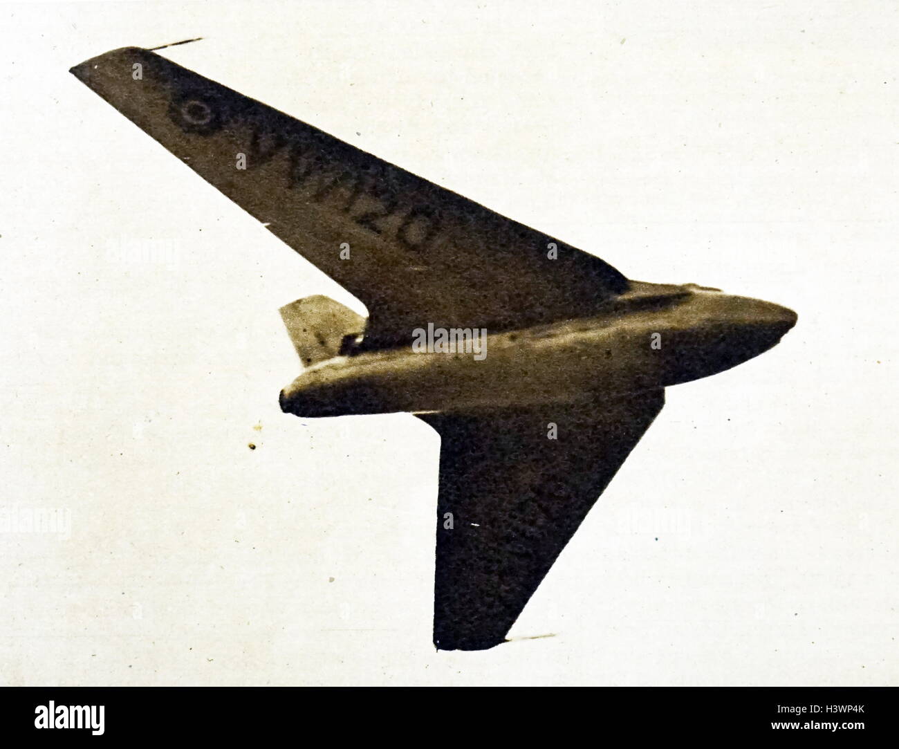 Foto einer De Havilland DH 108, einem Britischen Experimental Aircraft von John craver Wiesen Frost (1915-1979) ein britischer Flugzeuge Designer gestaltet. Vom 20. Jahrhundert Stockfoto